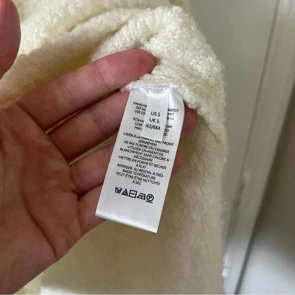 Anthropologie Pilcro Ivory Teddy V-neck Oversized Tunic Sweater S - Picture 7 of 10